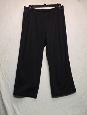Joe Boxer Black Fleece Lounge Pants Women's Size Large Soft Cozy Wide Leg Size L
